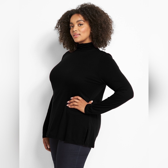 Lane Bryant Womens Plus Sizr Mock Neck Tee - Picture 1 of 7